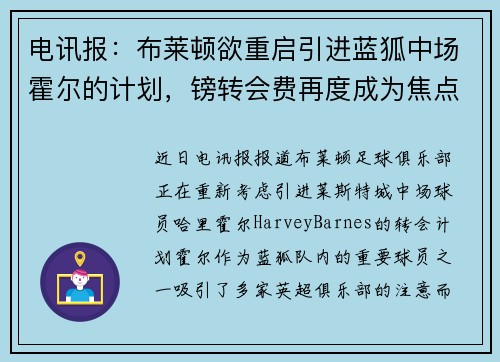 电讯报：布莱顿欲重启引进蓝狐中场霍尔的计划，镑转会费再度成为焦点